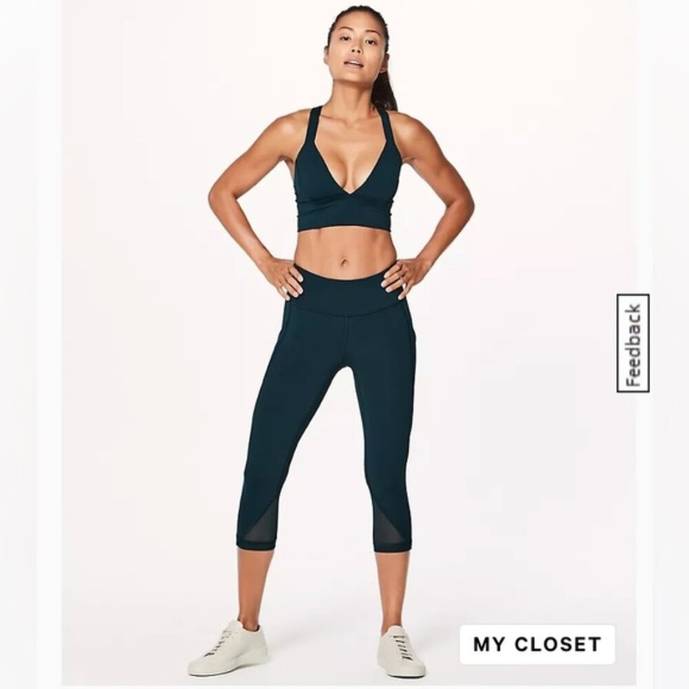 lululemon Sweat Your Heart Out Mid-Rise Crop 21” - EUC